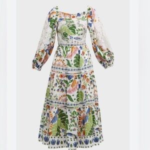 Farm Rio Summer Garden Midi Dress Size Small